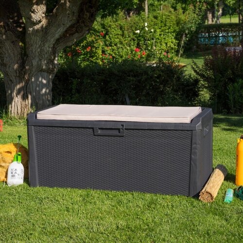 Garten-Aufbewahrungsbox Santorini Plus, Grau, 560 l