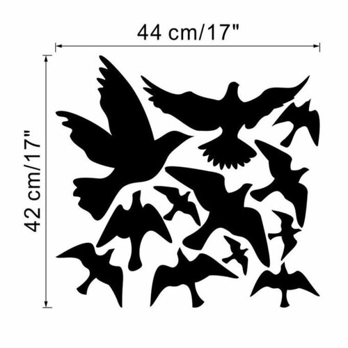 Samolepicí dekorace Silueta Ptáci, černá