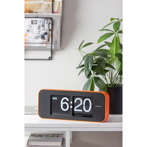 Karlsson 5999OR designové nástěnné/stolnípřeklápěcí hodiny oranžová, pr. 40 cm