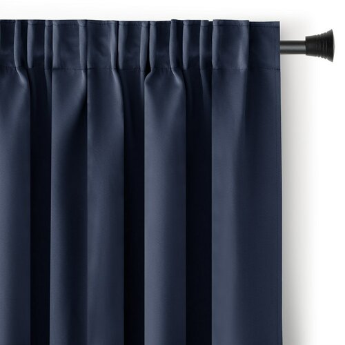 AmeliaHome Draperie Blackout Oxford Pleat indigo, 140 x 245 cm