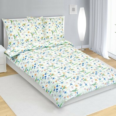 Bellatex Baumwollbettwäsche Blümchen, 140 x 200 cm, 70 x 90 cm