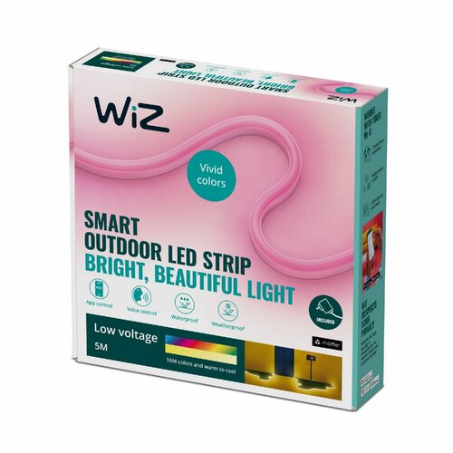 WiZ 8720169074859 zewnętrzna taśma LED, biały 1x 24 W 630 lm 2700-5000 K + RGB IP65