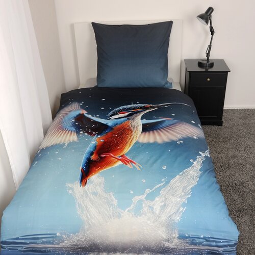 Lenjerie de pat din bumbac Herding Kingfisher, 135x 200 cm, 80 x 80 cm