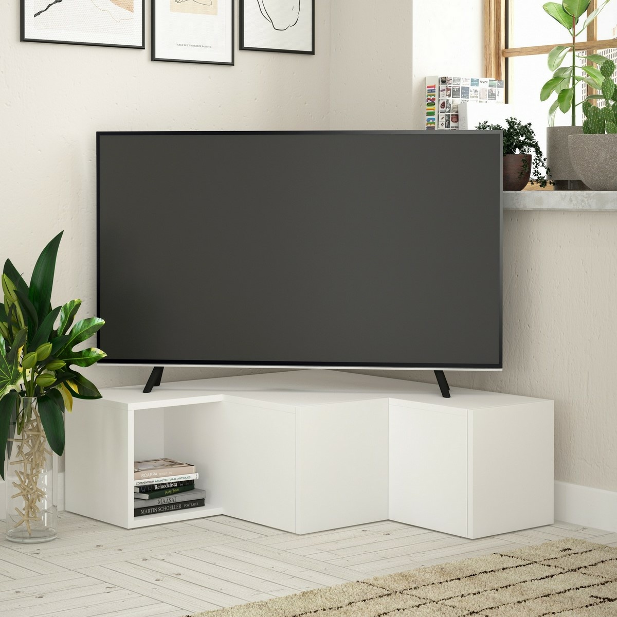 Televízny stolík Compact White