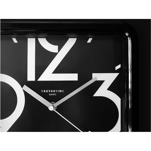 Nástěnné hodiny s minerálním sklem černá, 25 x 25 cm