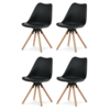 Set de scaune de sufragerie CT-762 BK, 4 buc