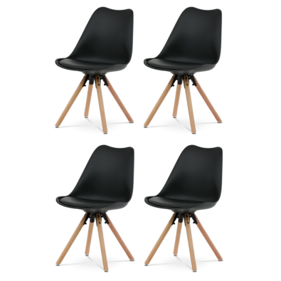 Set de scaune de sufragerie CT-762 BK, 4 buc