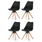 Set de scaune de sufragerie CT-762 BK, 4 buc