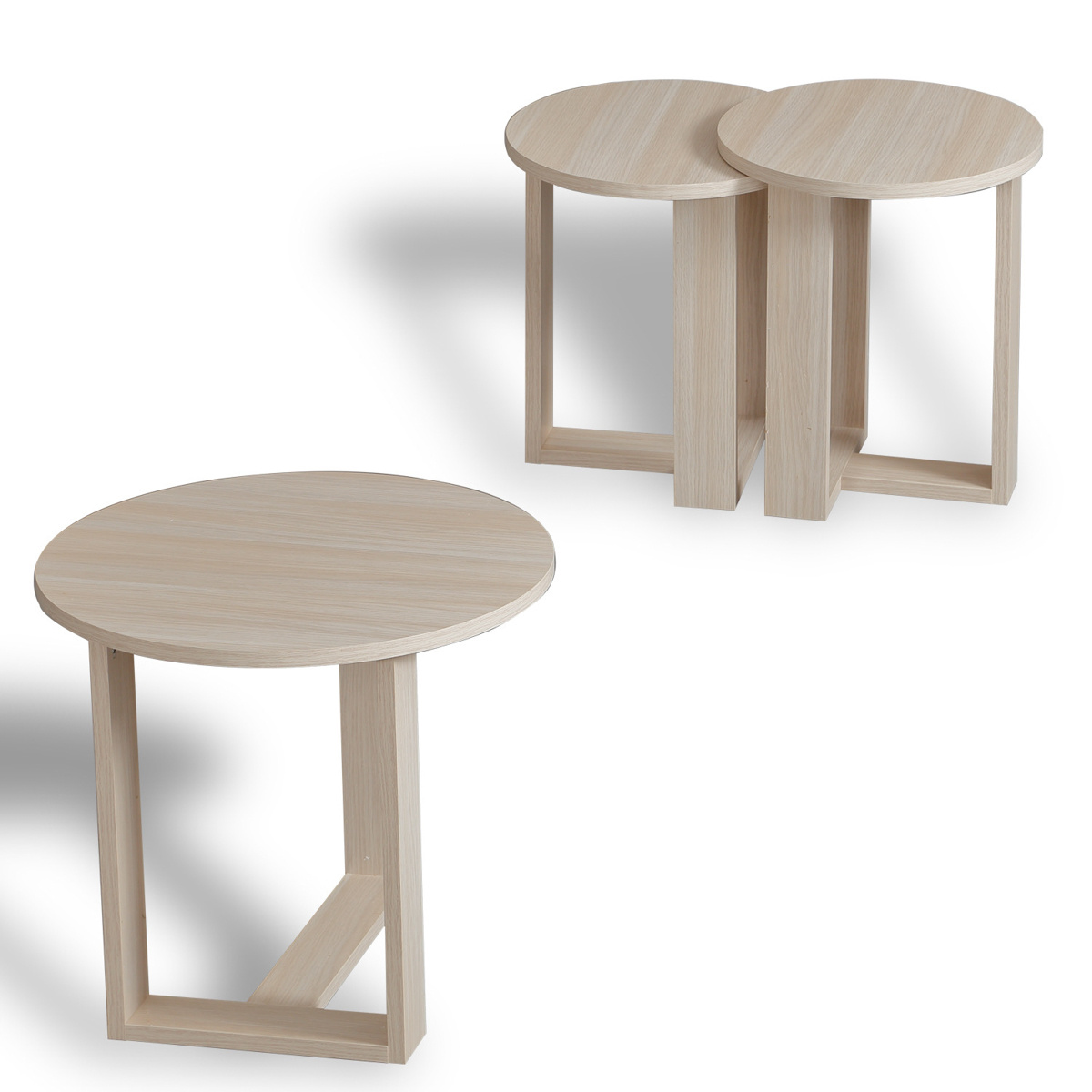 Odkládací stolek Mira Oak, 3 ks - thumb (1)