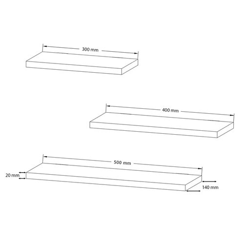 Raft Leila White, 3 buc.