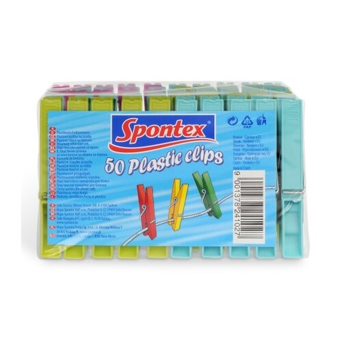 Cleme de rufe din plastic Spontex , 50 buc