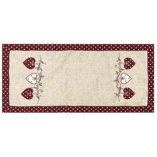 Tekal Srdíčka puntík rdeča, 40 x 90 cm