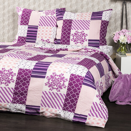 Lenjerie de pat din crep 4Home Patchwork violet, 160 x 200 cm, 70 x 80 cm