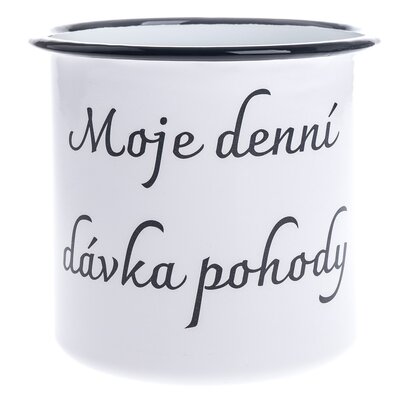 Emaille mug "My daily dose of well-being", 1 l