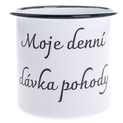 Smaltovaný hrnek "Moje denní dávka pohody", 1 l