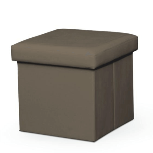 Polsterhocker mit Ablage Tela new, Hellbraun, 40 x 40 x 37 cm