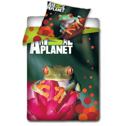 Bavlnené obliečky Animal Planet - Žaba, 140 x 200 cm, 70 x 80 cm