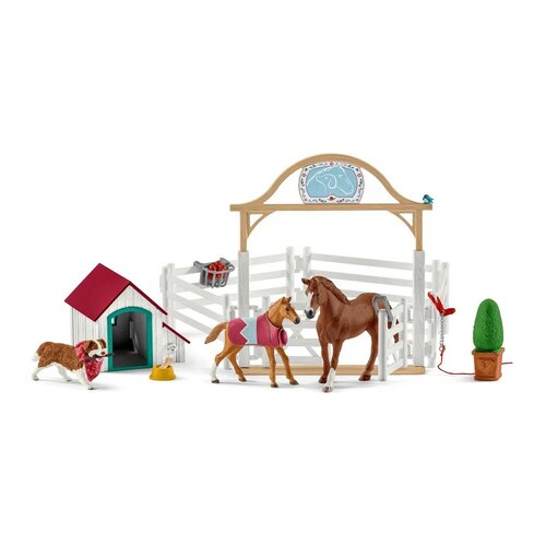 Schleich 42458 Gostujoči konji, Hannah s psičkoRuby, 40 x 30 x 20 cm