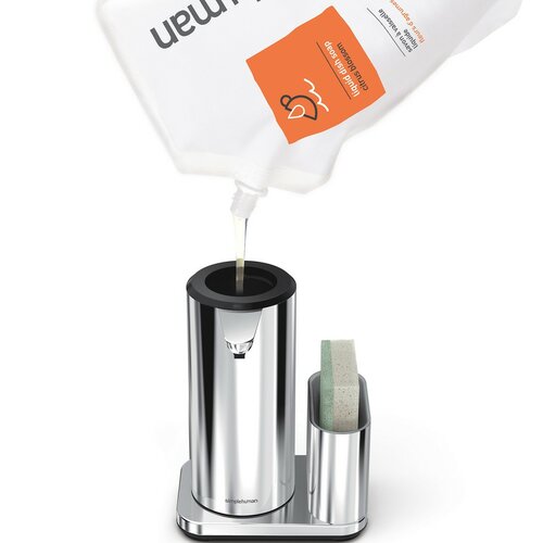Simplehuman Dozator fără atingere cu suport pentruburete 414 ml, oțel inoxidabil lucios