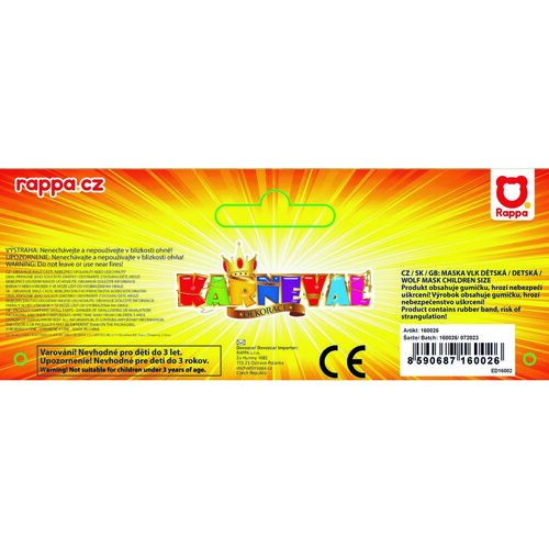 Rappa Maska dla dzieci Wilk z wąsami