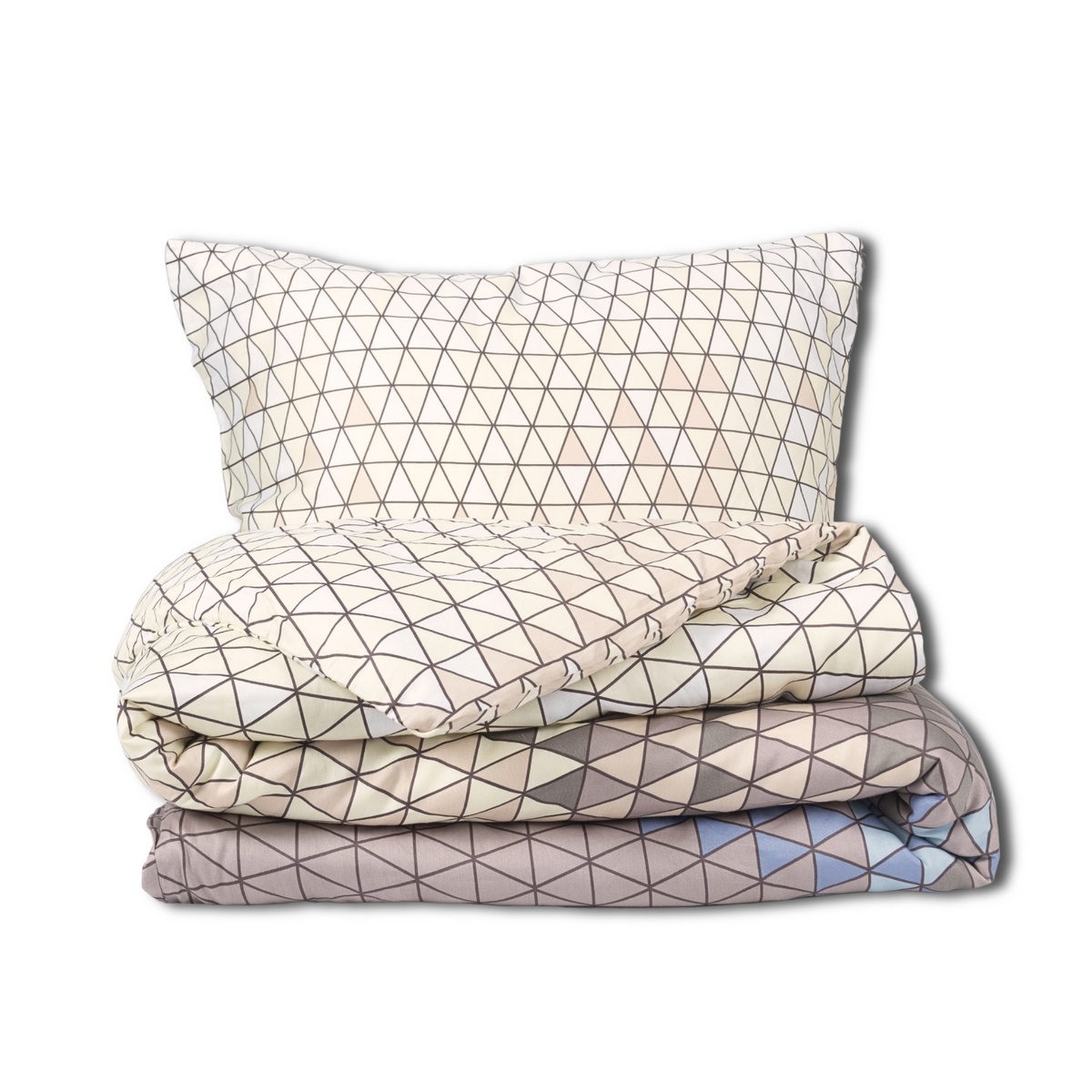 Matex Pościel satynowa Trójkąty, 140 x 200 cm, 70 x 90 cm