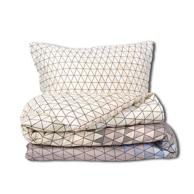 Matex Pościel satynowa Trójkąty, 140 x 200 cm, 70 x 90 cm