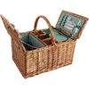 Arôme Coș de picnic pentru 4 persoane dungi verzi, 48 x 33 x 25 cm
