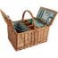 Arôme Picknickkorb für 4 Personen Grün gestreift, 48 x 33 x 25 cm