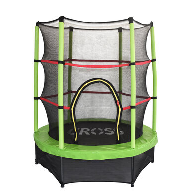 CROSS Trampolin mit Netz, Grün-Schwarz, 140 x 140 x 160 cm