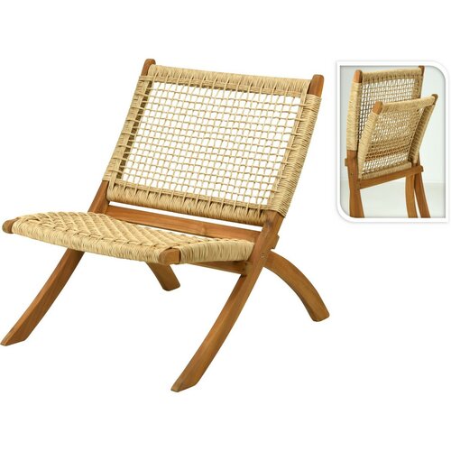 Składany fotel z oparciem Relax, drewno akacjowe, 78 x 63 x wys. 73 cm