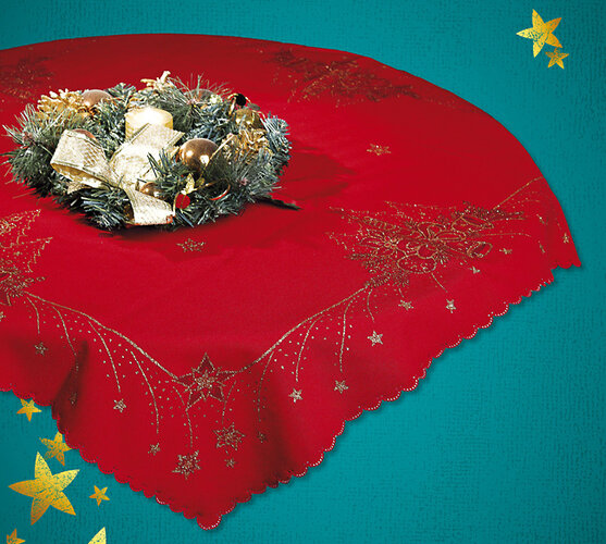Vánoční ubrus s potiskem, champaigne, 35 x 35 cm