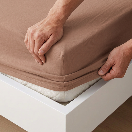 4Home Jersey-Spannbetttuch IDEAL, zimtfarben, 90–100 x 200 cm