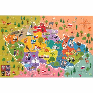 Trefl Puzzle Mapa Českej republiky, 44 dielikov