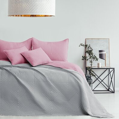 AmeliaHome Prekrivalo za posteljo Softa palepink -pearlsilver, 220 x 240 cm