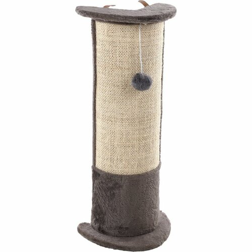 Flamingo Kratzbaum eckig elegant mit Schnur, 29 x 21 x 71 cm, grau