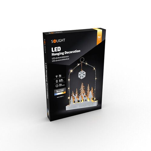 Solight LED závesná dekorácia Les s jeleňmi, 14x LED, 2x AA