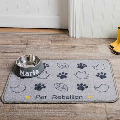 PET REBELLION Dinner Mate Country walk Teppich unter den Napf, 40 x 60 cm