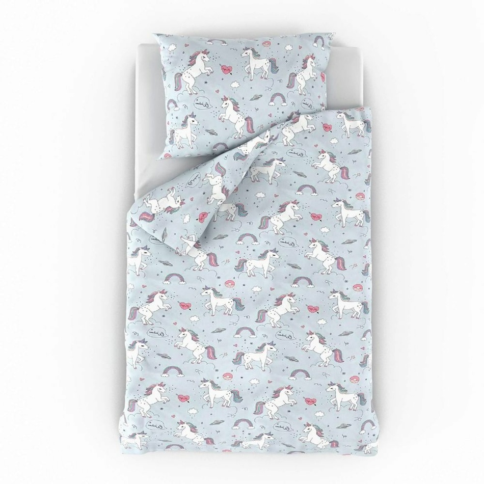 Unicorn pamut gyermekágynemű kiságyba, szürke, 90 x 135 cm, 45 x 60 cm termék 2. képe