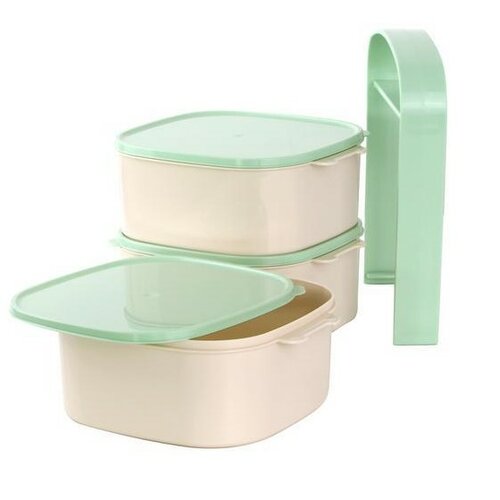 Kunststoff-Essenträger, 3x 1 l, Farbenmix