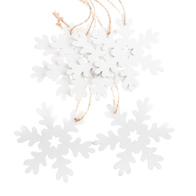 Set of wooden Christmas decorations Snowflakewhite, 6 pcs