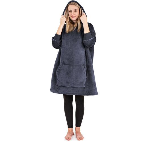 4Home Sweatshirt Mikroplüsch in Lammfelloptik Anthrazit, unisex S - Kinder