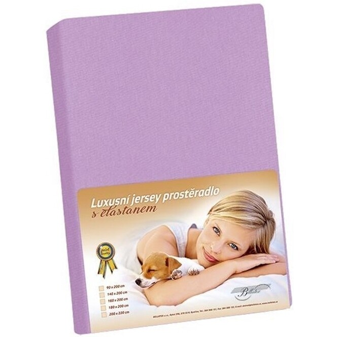 Bellatex Jersey prestieradlo s elastanom fialová, 160 x 200 cm