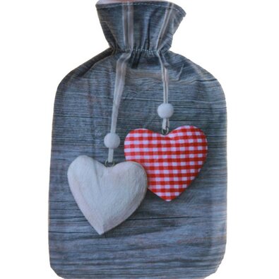Butelka termiczna z pokrowcem polarowym Winter hearts, 2 l