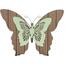Drevená závesná dekorácia Motýlie mámenie, zelená