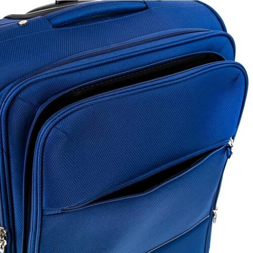 Pretty UP Дорожня валіза текстильна середня, 24", синій