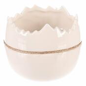 Mască de ghiveci ceramică de Paște, coajă cuiepure, 9 x 9 x 9 cm, alb