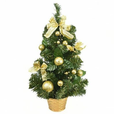 Pom de Crăciun decorat, 50 cm, auriu