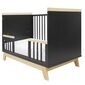 New Baby Crib Marcus cu barieră, negru / natural