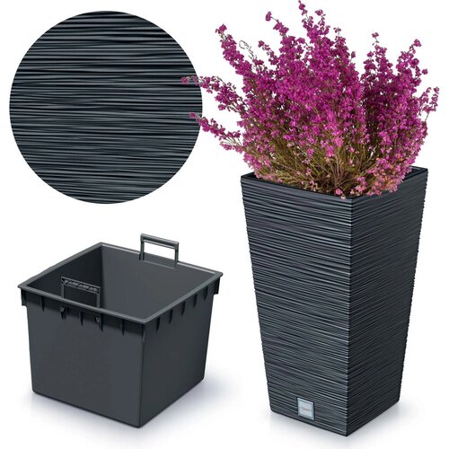 FURU SQUARE 24 cm-es virágtartó, antracit