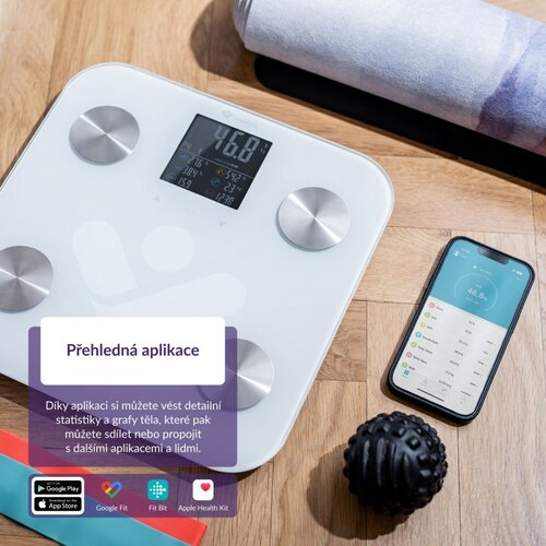 TrueLife FitScale W6 BT osobná váha s bluetooth, biela